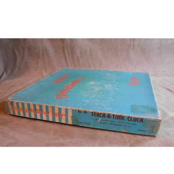 Vintage No 40 Teach-A-Time Clock w/Original Box Child Guidance Toys Complete - Picture 7 of 10